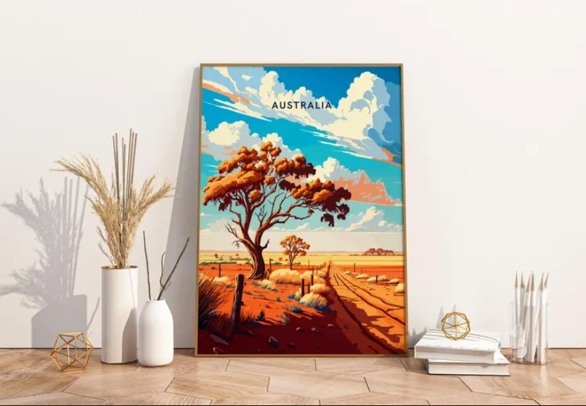 Australian Outback Travel Print Poster | Nostalgic Wall Art Decor |