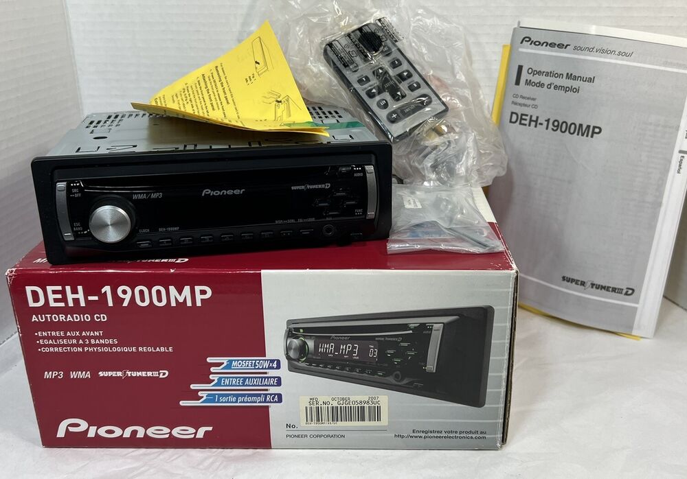 Pioneer DEH-1900MP CD Player In Dash Receiver w/Remote - NEW - UNTESTED