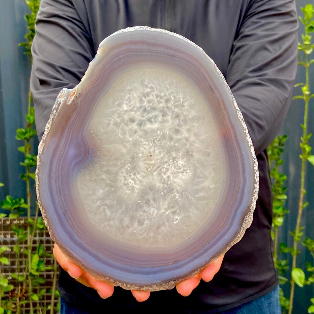 1.8LB Natural Agate Geode Slab Quartz Crystal Mineral Specimen for Reiki