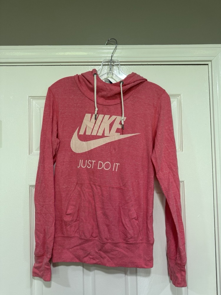 Women's Size Small Nike Pullover Hoodie Sweatshirt Gray Drawstring Clean Used