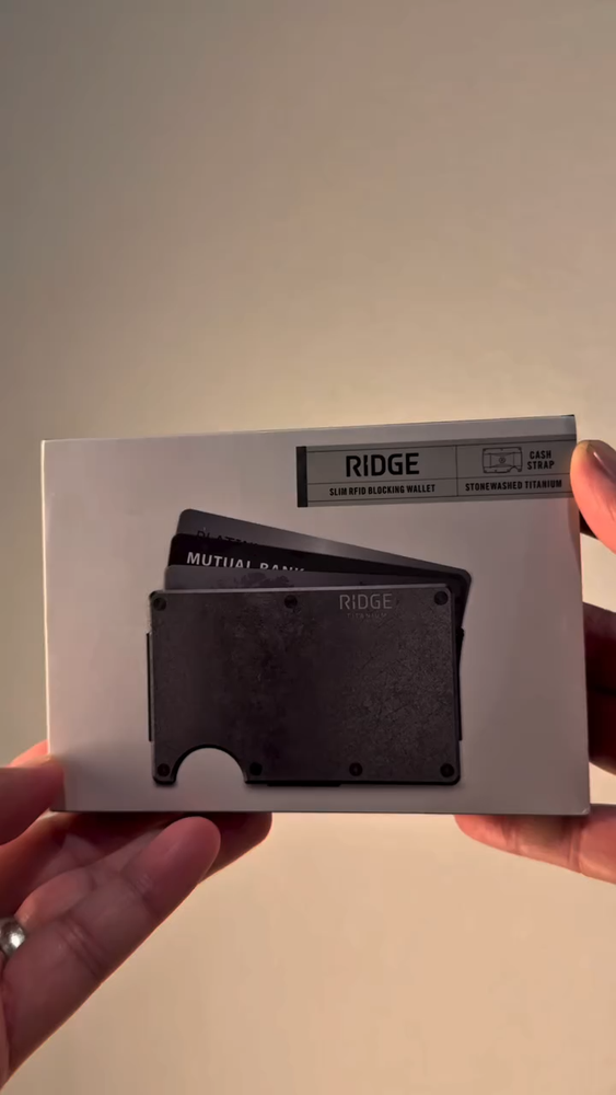 Ridge Wallet 2.0 - Stonewashed Titanium - Cash Strap - SEALED