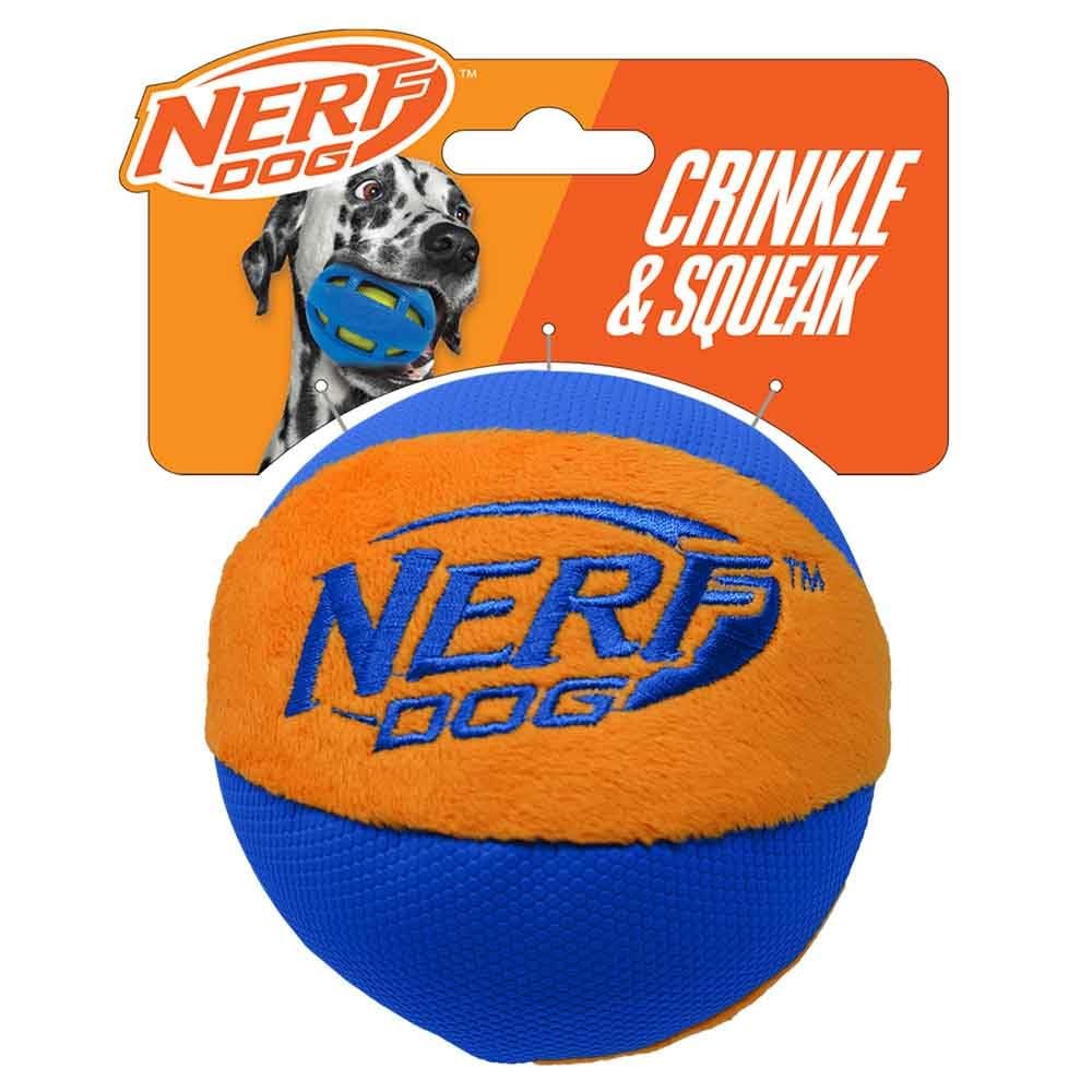 Trackshot Ball Dog Toy with Squeaker Crunch Lightweight Durable Fetch Play
