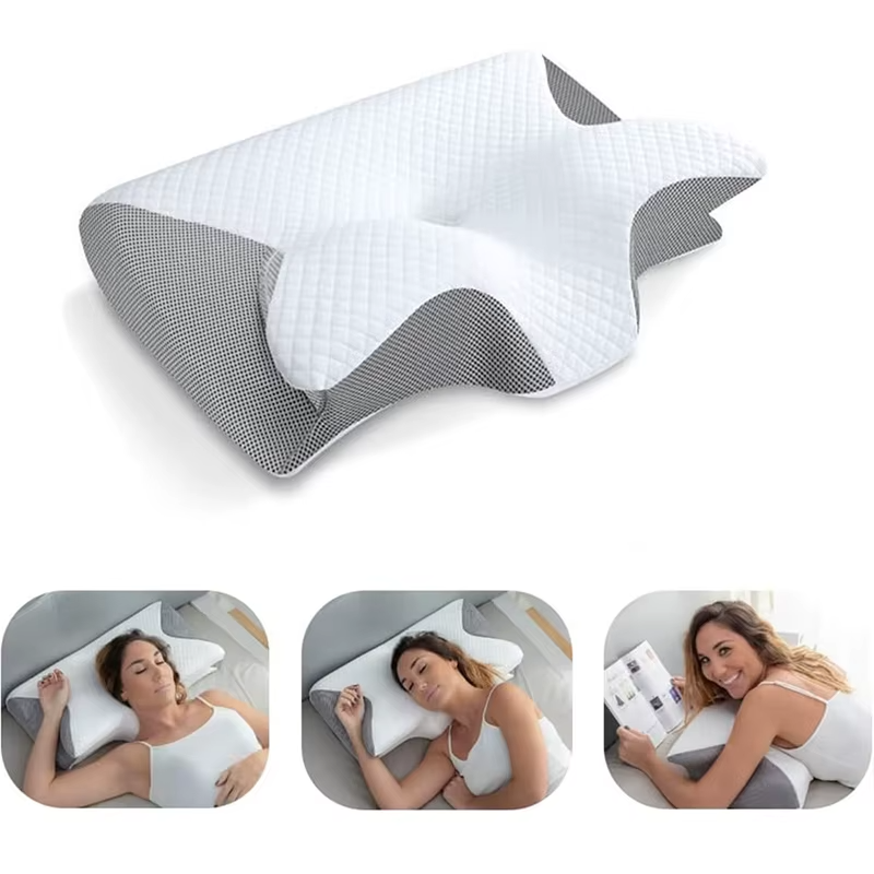 1PC Memory Foam Cervical Pillow – 2-in-1 Ergonomic Contour Support for Neck Pain Relief
