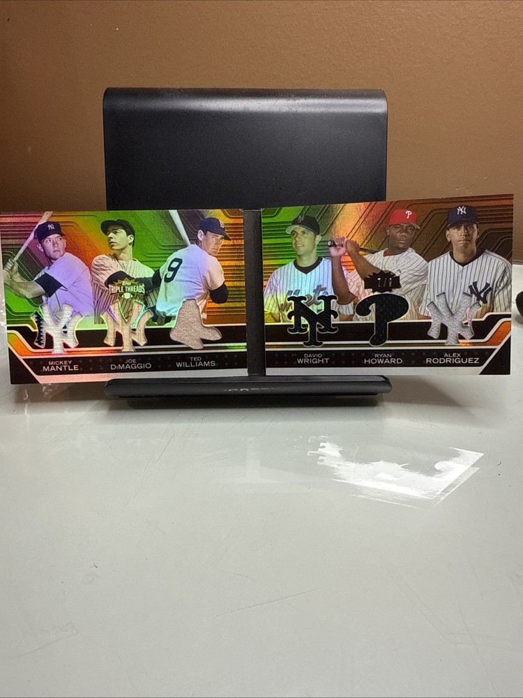 2008 Triple Threads Booklet Mantle DiMaggio Williams Rodriguez Nice Pinstripe /9