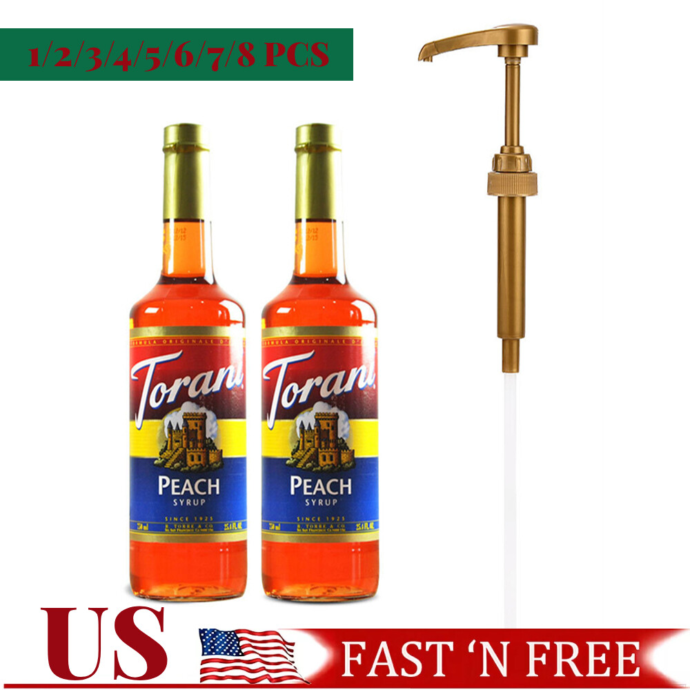 Coffee Syrup Juice Bottle Dispenser Pump for 750 ml Bottles Fits Torani, Gold