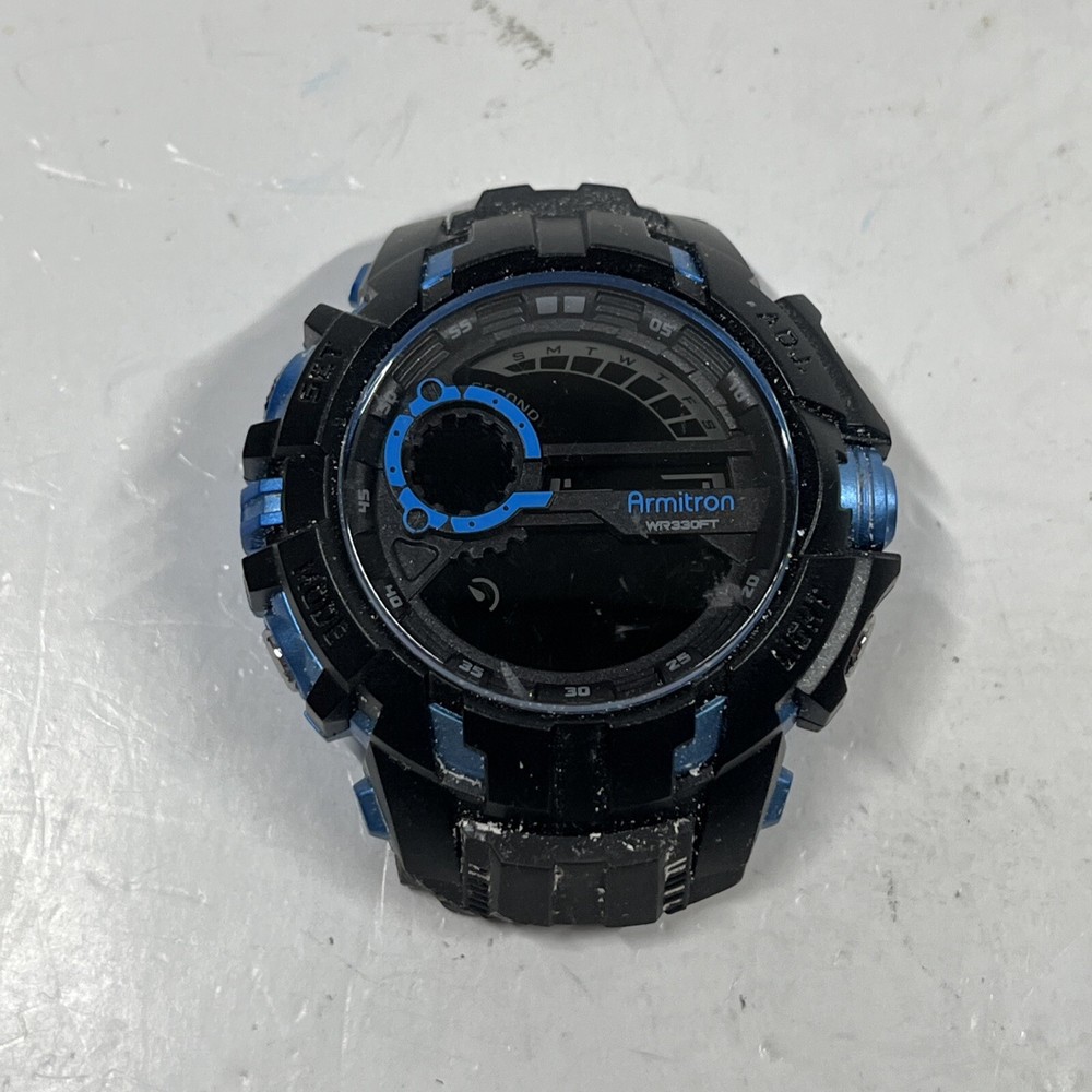 (FOR PARTS) Armitron Pro Sport 40/8335 Mens Digital WR 330 FT Blue Black Watch