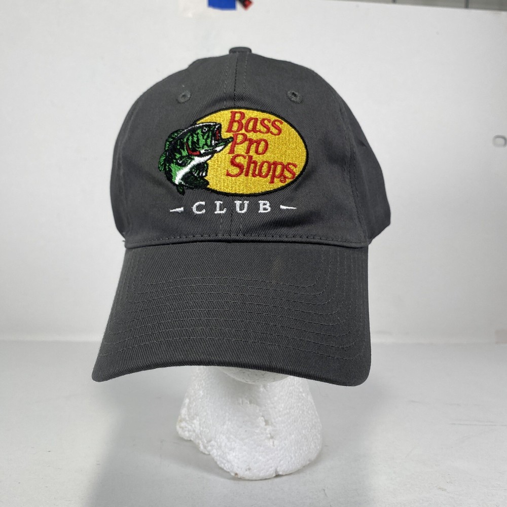 Bass Pro Shops Adjustable Strapback Dad Hat for Fishing and Outdoor Gear in Gray  