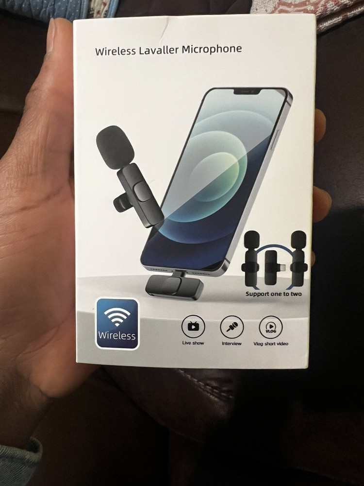 Wireless Lavalier Microphone for iPhone - Mini Mic for Audio Video Recording - 2 Pack