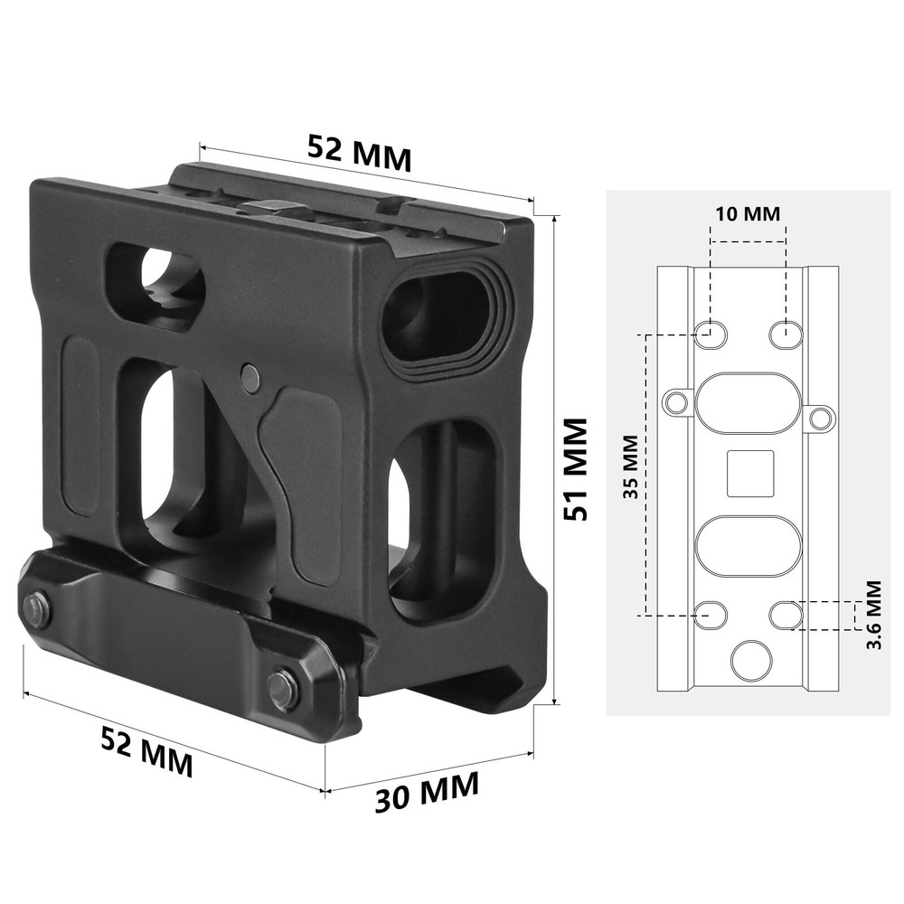 Tactical Red Dot Riser Mount for 20mm Picatinny Rail