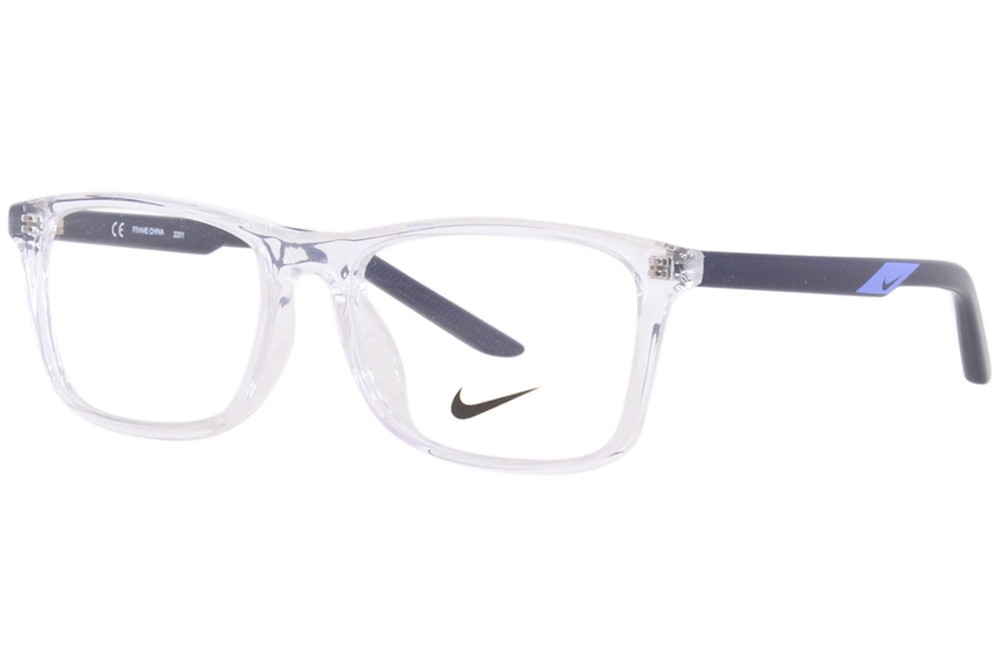 Nike 5544 900 Eyeglasses Frame Youth Kids Clear/Midnight Navy Full Rim 50mm