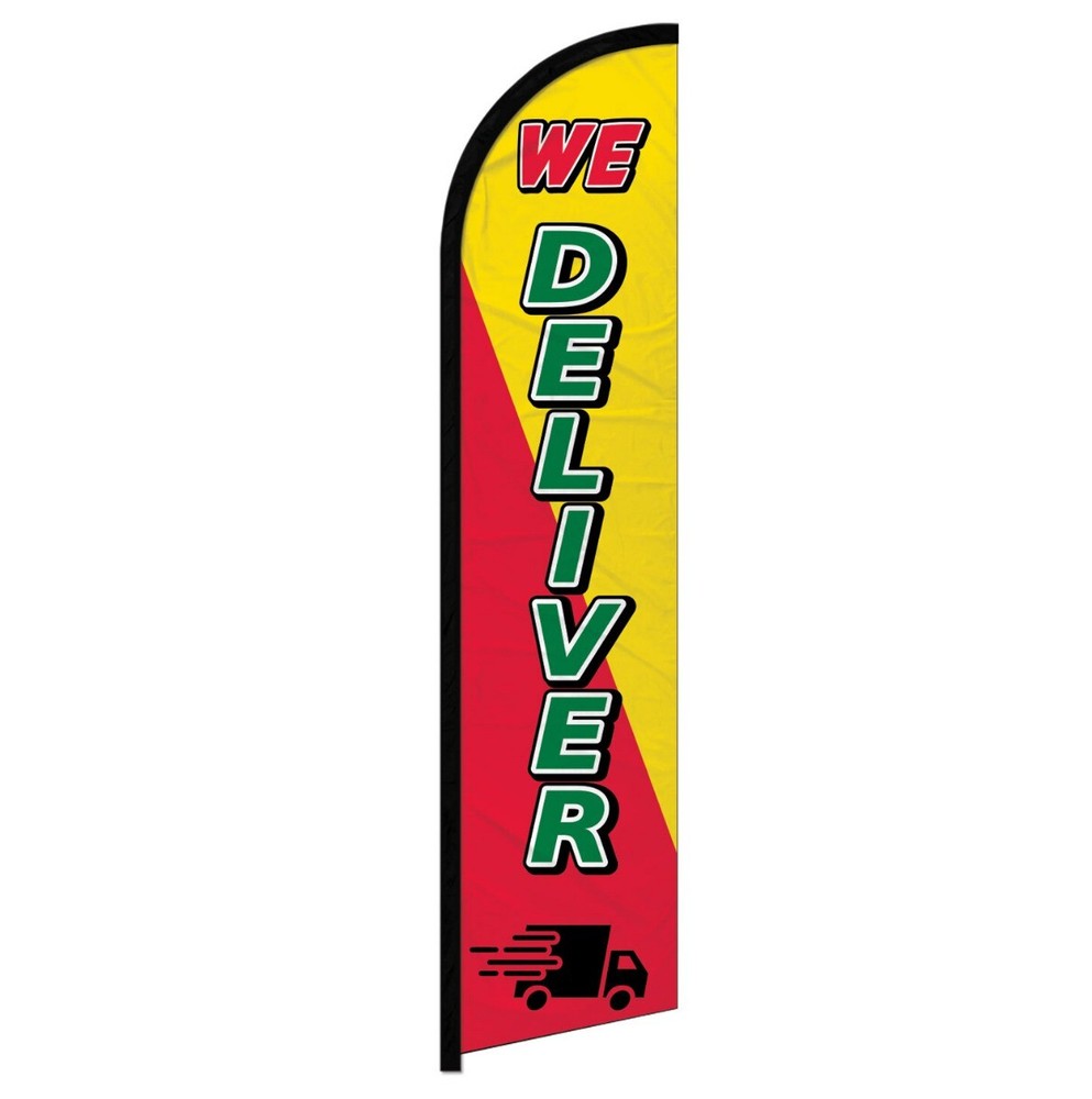 Experience the Ultimate Dining Ambiance with Our Windless Swooper Flag in Vibrant Red and Yellow – Perfect for Restaurants and Food Establishments!