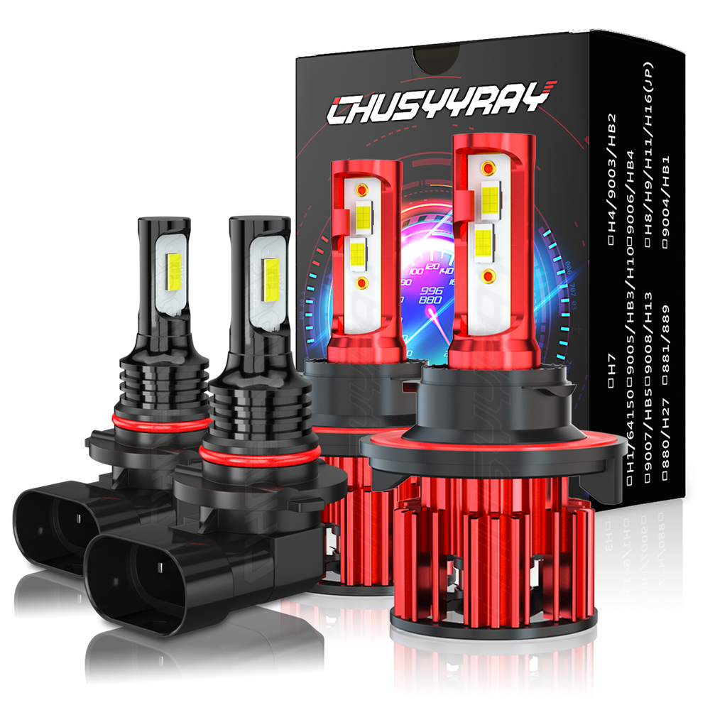 Fits 2004-2014 Ford F150 6000K LED Headlight Hi/Lo + Fog Light 4 Bulbs Combo kit