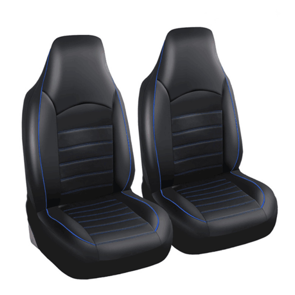 2-Pack Synthetic Leather High-Back Bucket Seat Covers for Car Protection