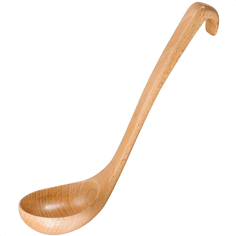 Soup Ladle Large Wooden Scoop - Wooden Spoons for Cooking Long Handle Spoon Kitc