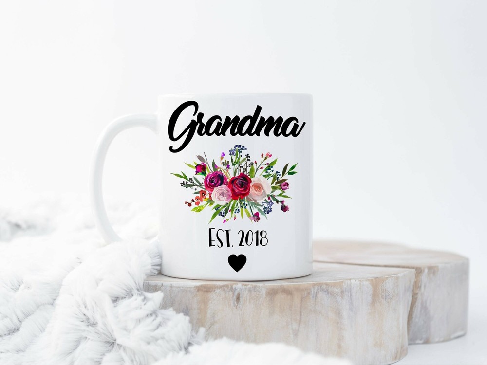 Custom New Grandma Mug Grandmother Gift Christmas Gifts For Grandma Est 2018