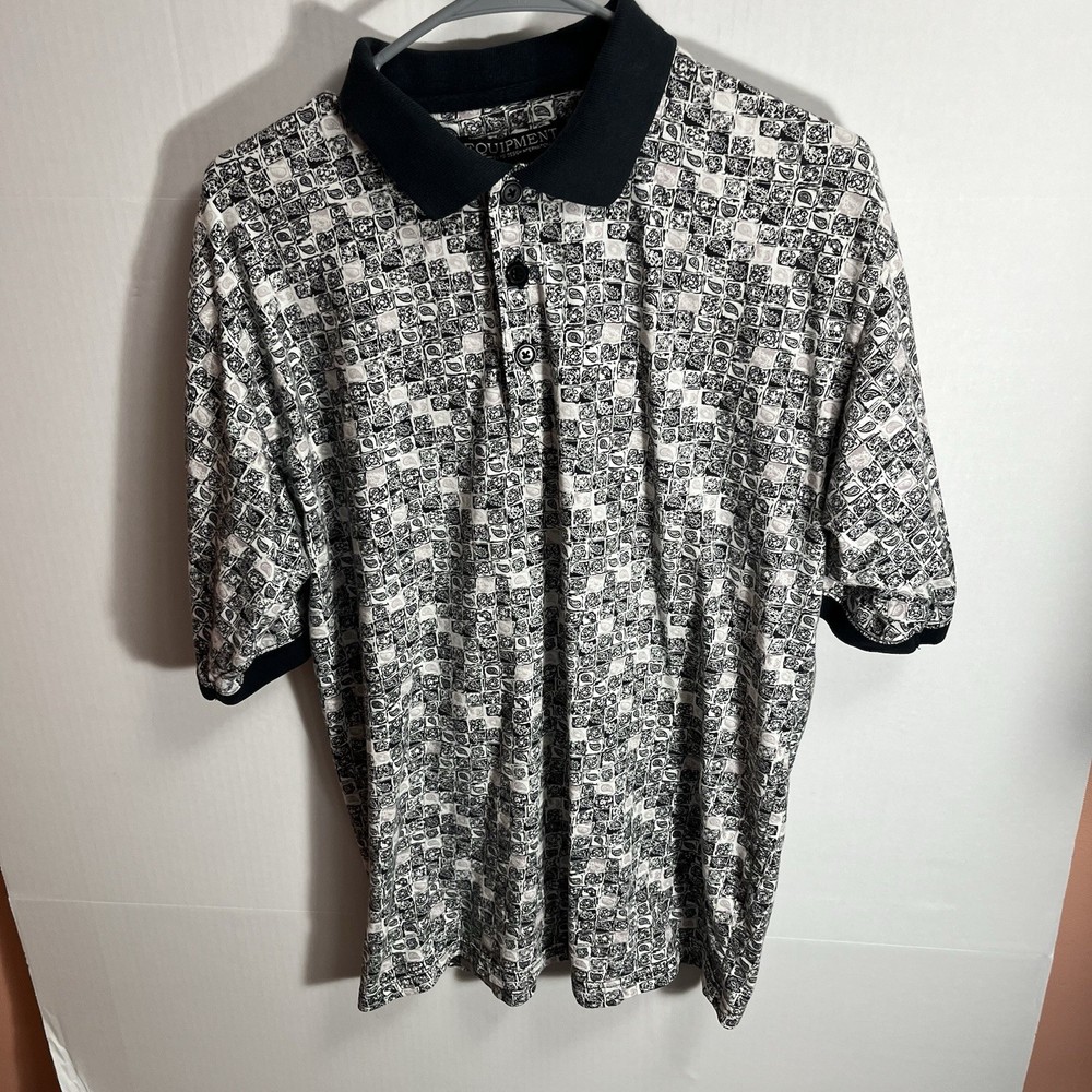 Vintage 90s Polo Shirt Men’s Large Paisley Print