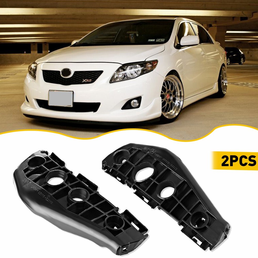2009-2010 Toyota Corolla Front Bumper Retainer Bracket Set Driver & Passenger Side  