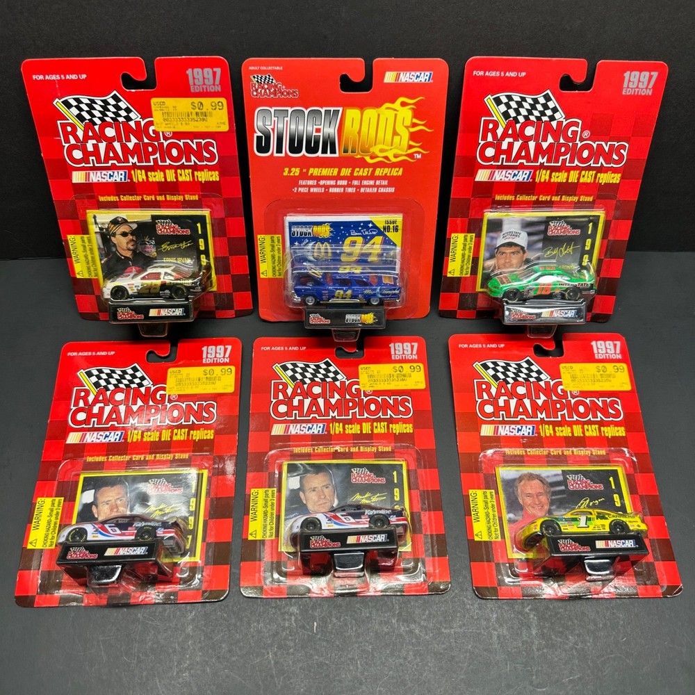 1990's Nascar Racing Champions 1/64 Diecast Cars Lot Of 6