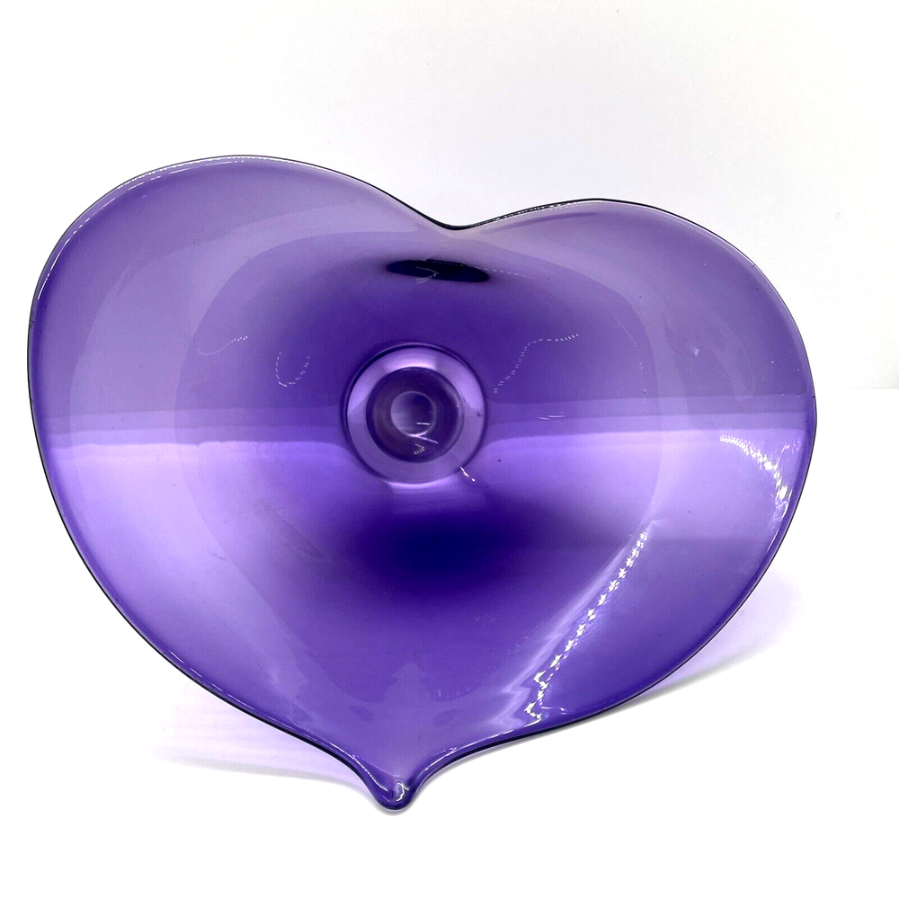 Purple Heart Art Glass Bowl by Museum of Glass Signed 2004 Valentine Collectible Centerpiece