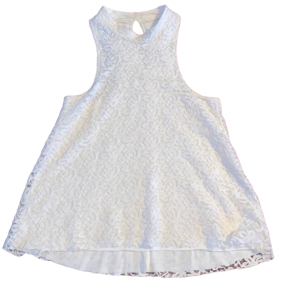 Hollister Racerback Lace Tank Top Ivory White Size XS
