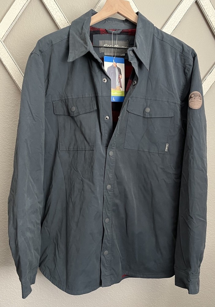 New! Eddie Bauer Men’s L Fleece Lined Shirt Jacket Shacket