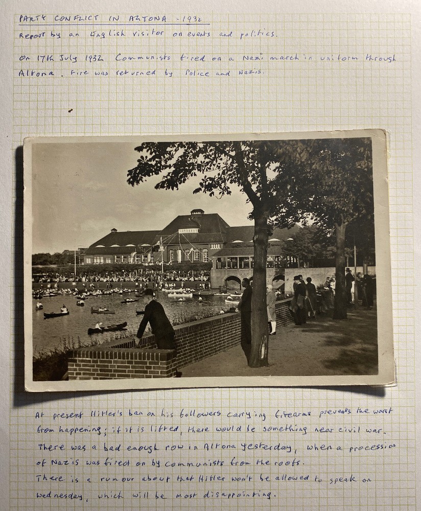 1932 Hamburg Germany RPPC Postcard Cover To England Stadthalle in the city park