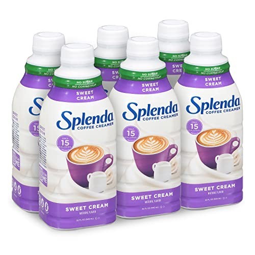 SPLENDA Sugar Free Sweet Cream Coffee Creamer, 32 Fl Oz ,Pack of 6.