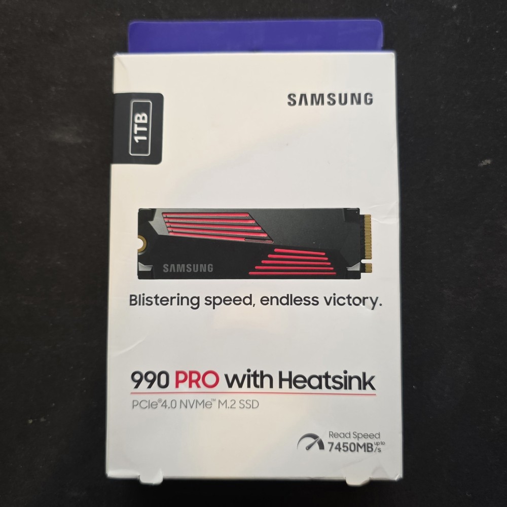 Samsung - 990 PRO 1TB Internal SSD PCIe Gen 4.0 NVMe with Heatsink - New Sealed