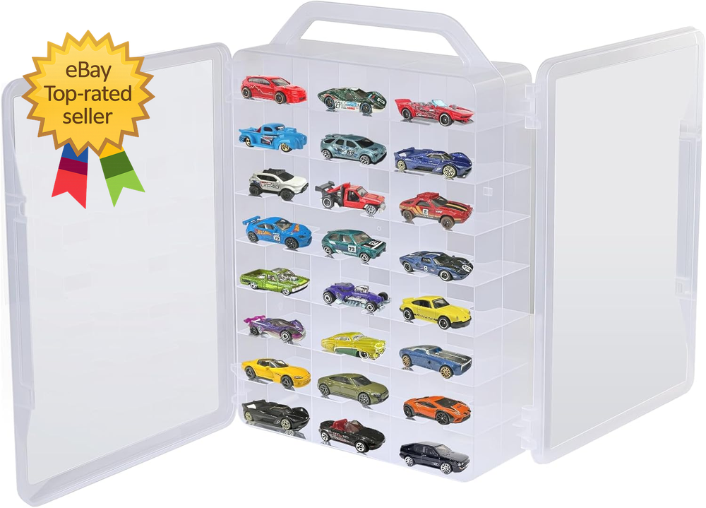 Double Sided Storage Case for Hot Wheels Storage with Carrying HandlePortable