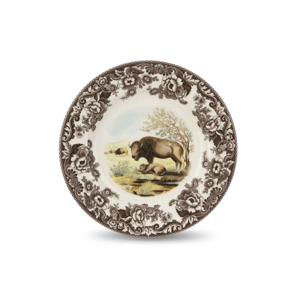 Woodland American Wildlife Bison Dinner Plate - Decorative Tableware with Bri...