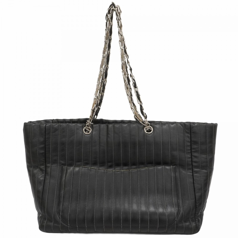 Chanel Mademoiselle Lambskin Tote Bag with Silver Hardware 661237