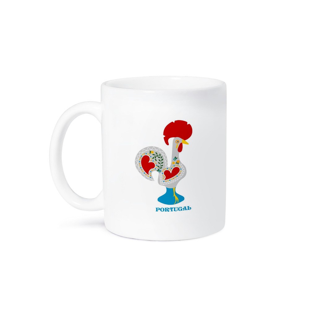 3dRose White Portuguese Rooster Galo de Barcelos Ceramic Mug