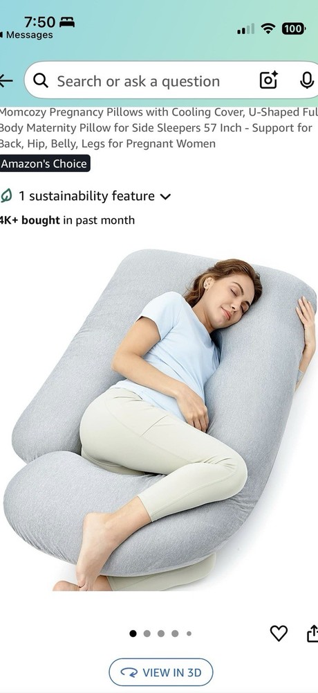 Momcozy Cooling Pregnancy Pillow for Comfortable Support