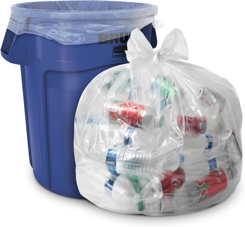40-45 Gallon 1.2 MIL Thick Clear Heavy Duty Trash Bags - 40