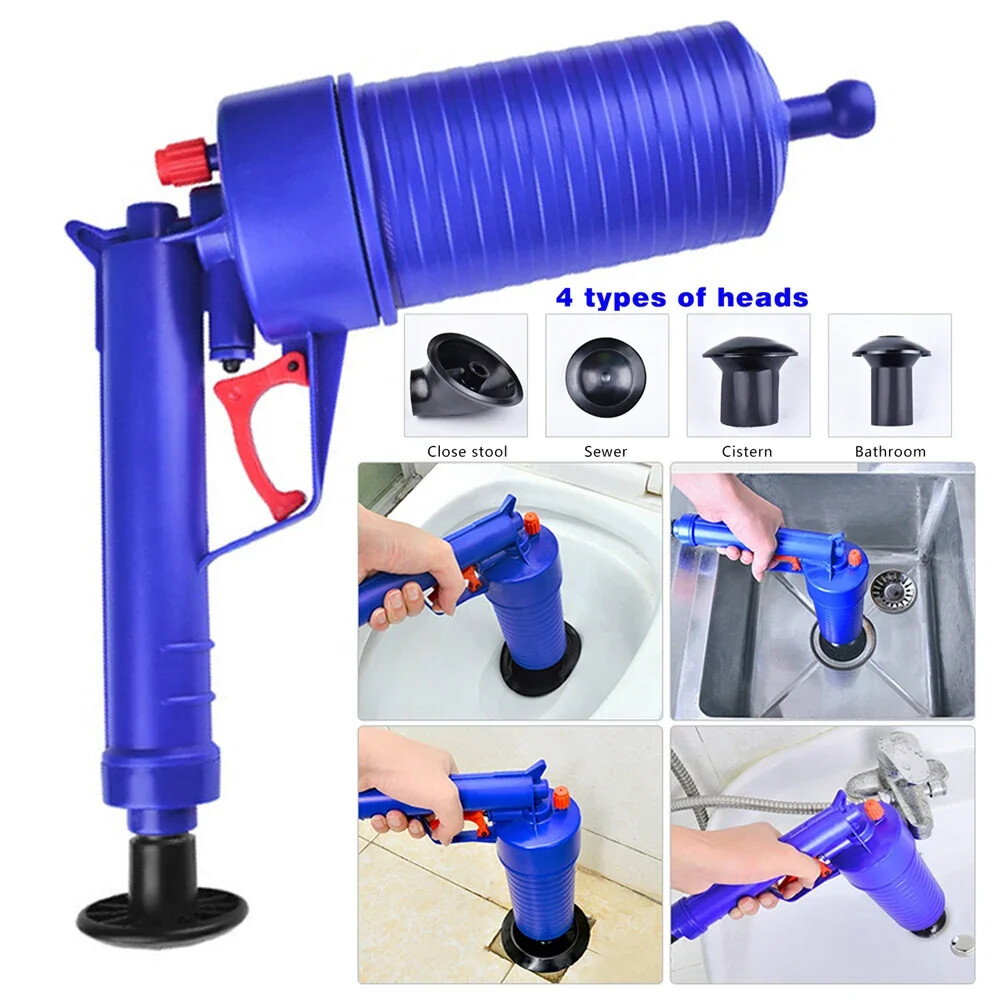 Air Pump Pressure Unblocker Pipe Plunger Drain Cleaner Sewer Sink Basin Pipeline