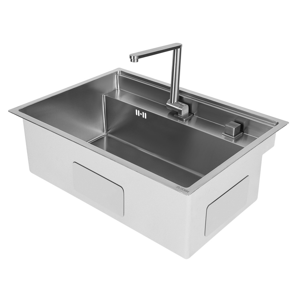 26.7in Stainless Steel Drop-In Single Bowl Kitchen Sink with Accessories SUS304
