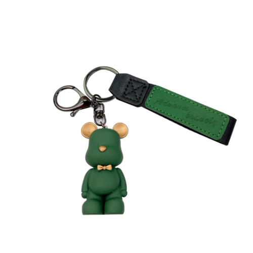 2 PCS  Bear Key Chain Creative Leather Lanyard Cute Key Chain For Children Teens
