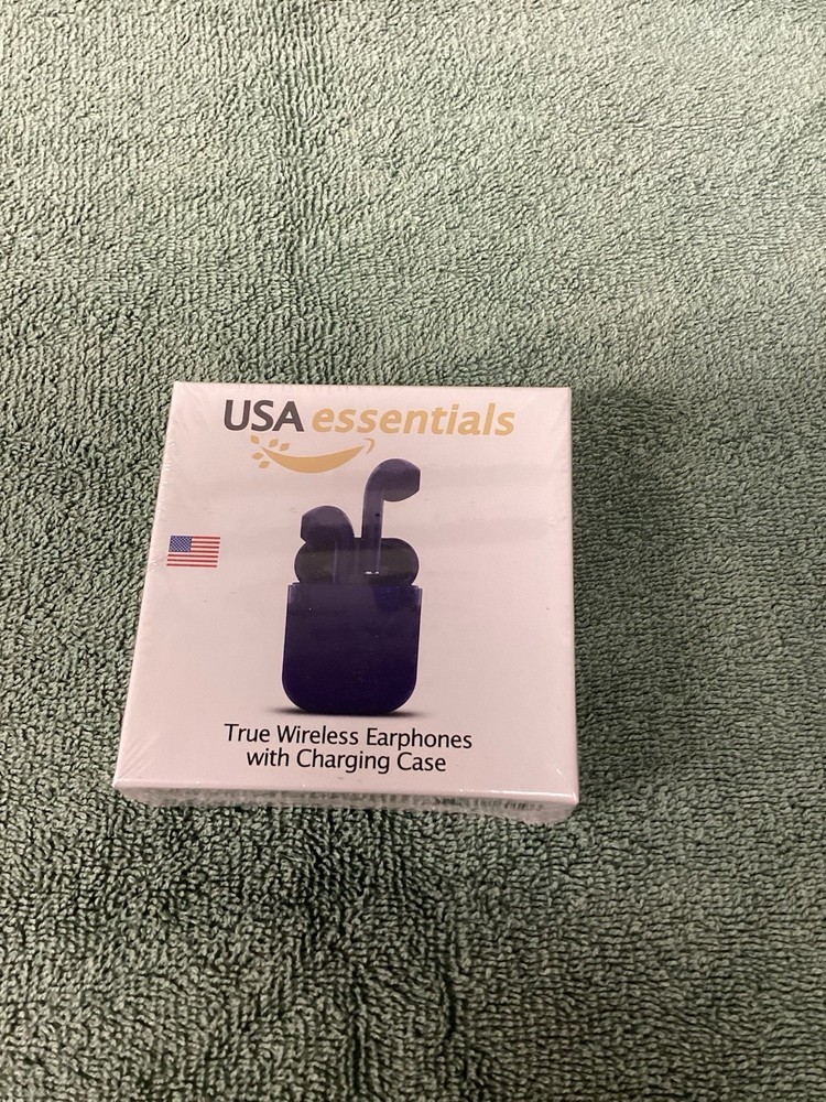 USA Essentials Airbuds In-Ear Wireless Headset, Navy Blue