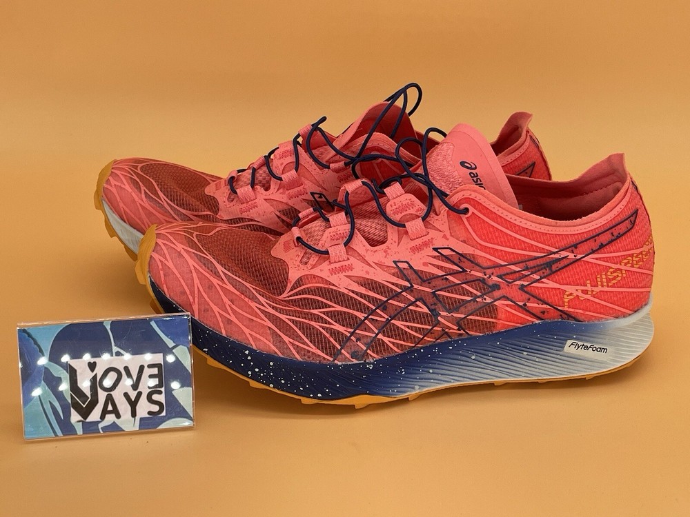Size 6.5 - ASICS Fuji Speed Papaya Indigo Blue Women Running Shoes NEW