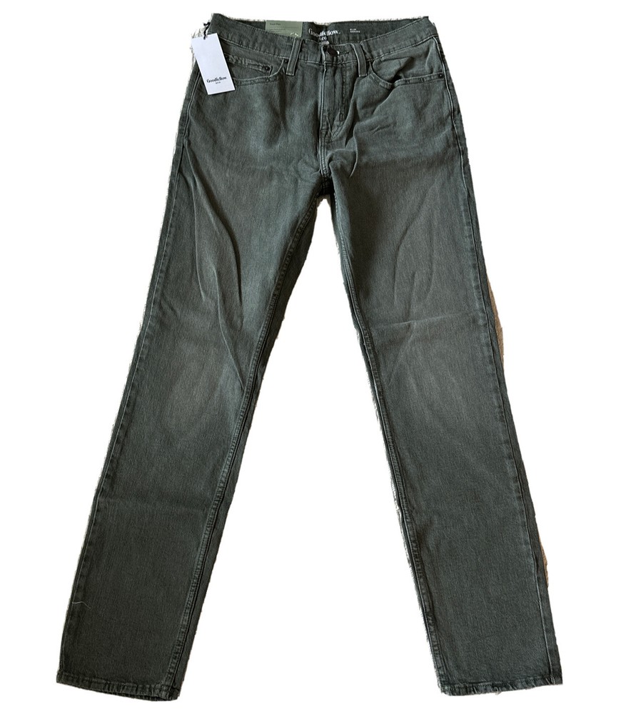 Goodfellow & Co Mens Total Flex Slim Olive Green Jeans Size 30x30 New With Tags