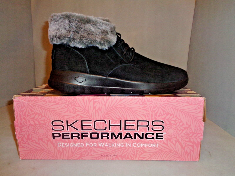 Size 11 Women's Skechers On-the-Go Joy Plush Dreams Bootie Black NWT 144042