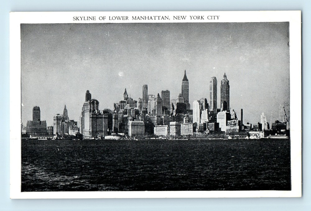 Skyline of Lower Manhattan New York City NYC Vintage Postcard C7