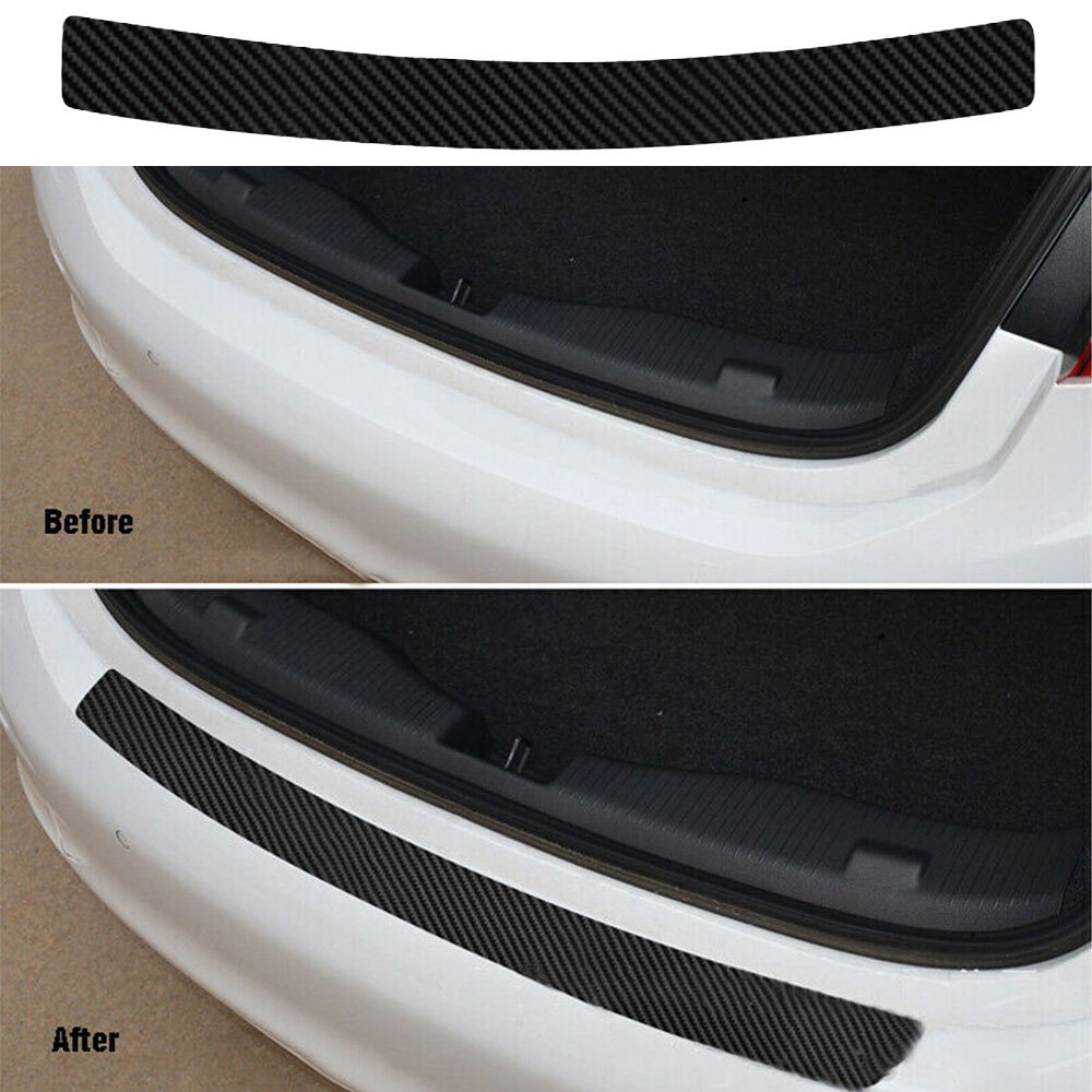 Black Rear Bumper Protector Trim Strip Trunk Sills Guard Scratch Resistant Cover