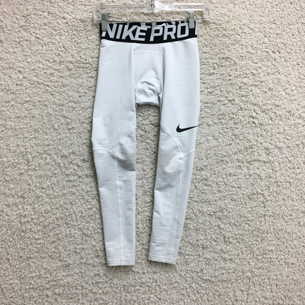 Nike Pro Dri-Fit Compression Training Pants for Men - Medium White Stretch Tights