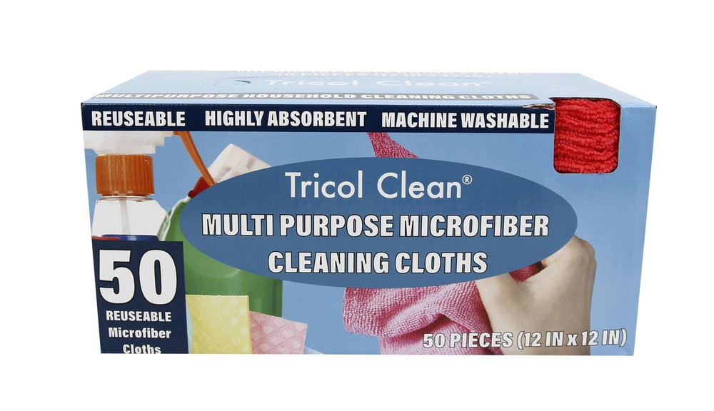 Professional Reusable Lint-Free Microfiber Cleaning Cloths 50-Pack Edgeless Multipurpose Rags  
