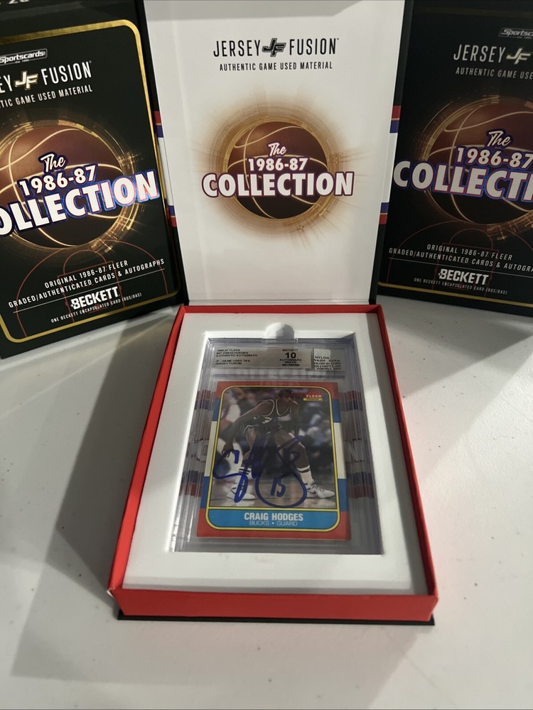 1986 Fleer Jersey Fusion-  Craig Hodges GU Tag- BGS 10 Auto