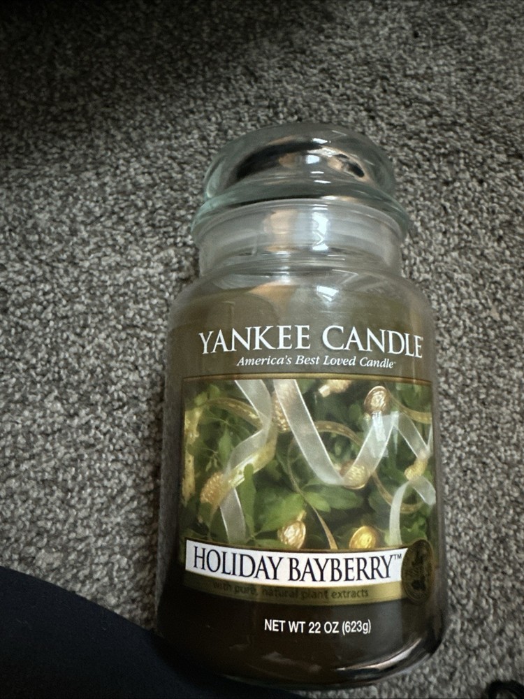 Yankee Candle Large 22oz Holiday Bayberry Jar Fast Shipping Green