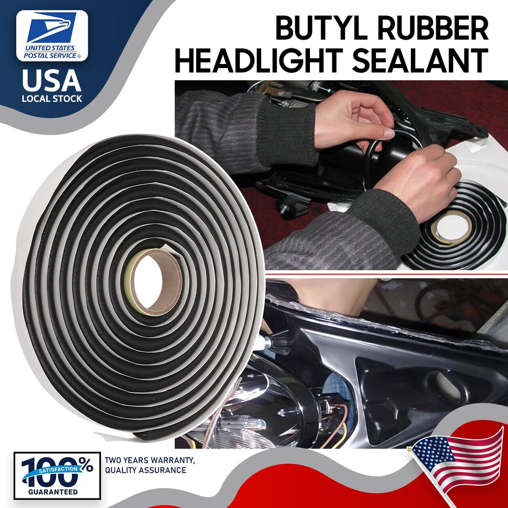 1PC 4M  Butyl Tape Rubber Glue Headlight Sealant Retrofit Reseal Headlamps Door