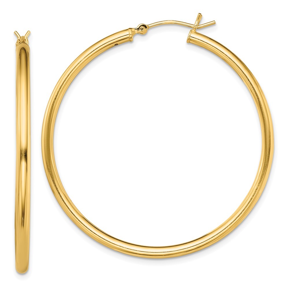 Sterling Silver Gold-Tone Polished Hoop Earrings 3.83g 46.9x45.2mm