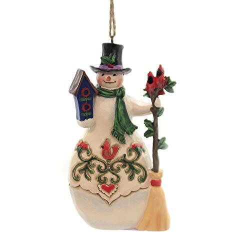 Jim Shore SNOWMAN CARDINALS BIRDHOUSE Polyresin Ornament 6005313